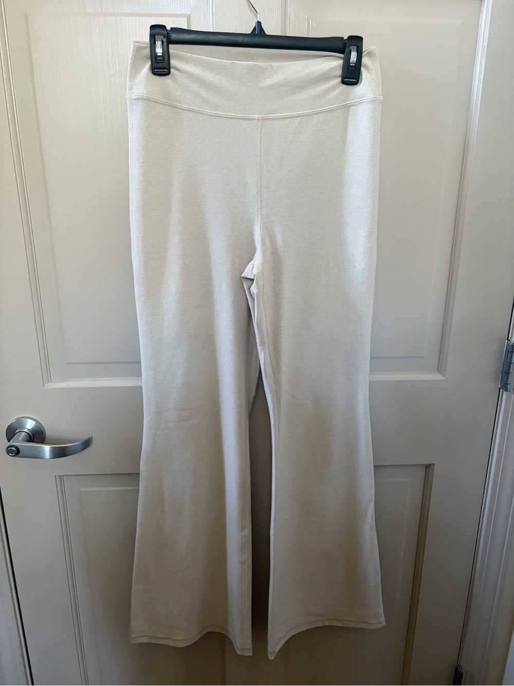 Women's Cream Wide-Leg Athleisure Pants